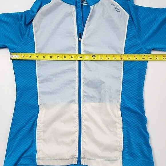 ⭐️3/ $30⭐️ Saucony Women's Activewear Lightweight Zip Up Jacket Blue White Sz XL - Picture 15 of 16